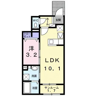 セントラルレジデンス柞原【1階】の間取り