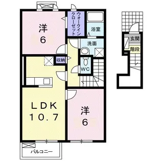 クローバー ポンドE【2階】の間取り