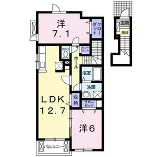 アーバンハイツ小松 F棟【2階】の間取り