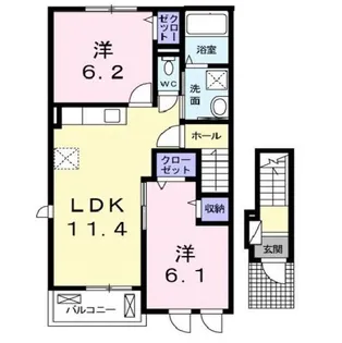 アルモニーアB【2階】の間取り