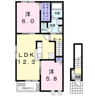 アクティフ笹賀【2階】の間取り