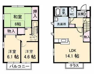 グリーンハイツ木太 A【1階】の間取り