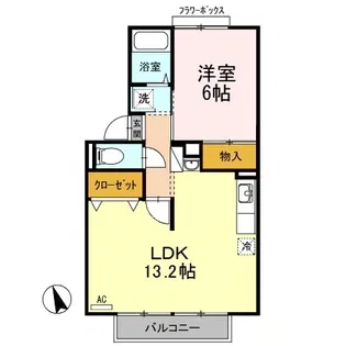 スカイコート38 B棟【2階】の間取り