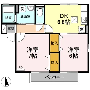 ブルーモンターニュ【1階】の間取り