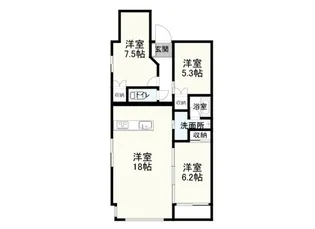 ベイフロントマンション 9600【3階】の間取り