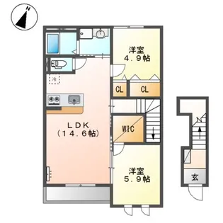 アムール【2階】の間取り