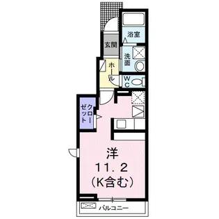 プレヴェール笹沖A【1階】の間取り