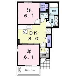 スザンヌ ラングランD【1階】の間取り
