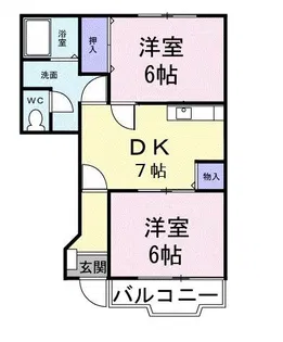 フラット・ハイムA【1階】の間取り
