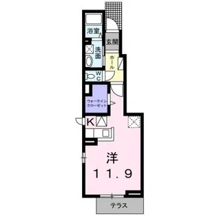 ルナ イ ソルB【1階】の間取り