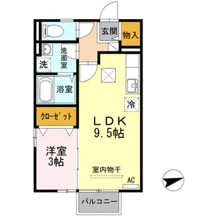リビングタウン伏石 B棟【1階】の間取り