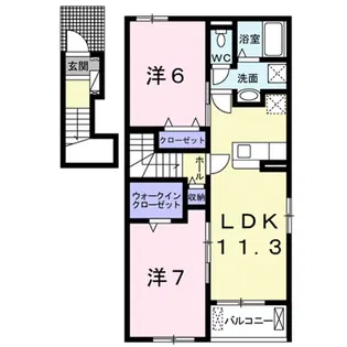 ニューサニー B【2階】の間取り