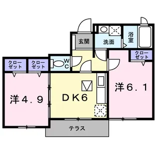 サンリット B【1階】の間取り
