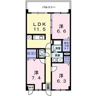 オーブ木太【1階】の間取り