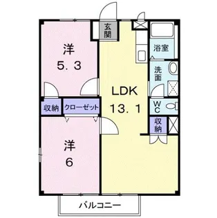 フェリス屋島Ⅱ【1階】の間取り