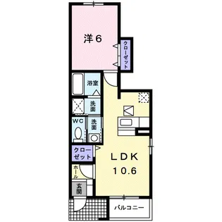 ドエルエバーグリーンC【1階】の間取り