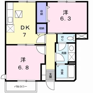 リヴァー・ウィルダーネスB【1階】の間取り