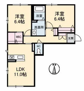 グランベレオ カーナ【1階】の間取り