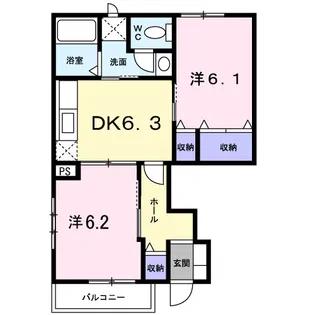 ファイン・パラッツオB【1階】の間取り