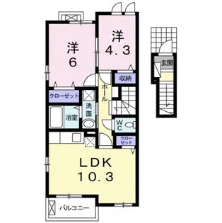 ロイヤルパークⅠ【2階】の間取り