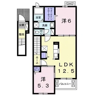 クラール元山E【2階】の間取り