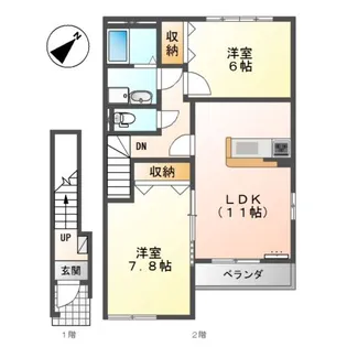 グリーンハウス仁科【2階】の間取り