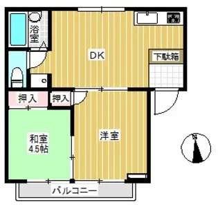 カリーナ沖新町【201号室】の間取り