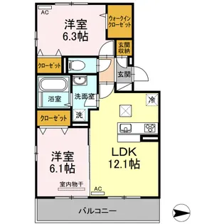 メゾン勝賀 B棟【1階】の間取り