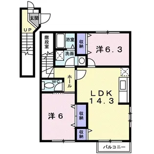 フォー・シーズンズ B棟【2階】の間取り