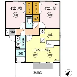 フォレスト A棟【1階】の間取り