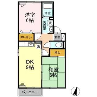 サンハイツ大麻A【2階】の間取り