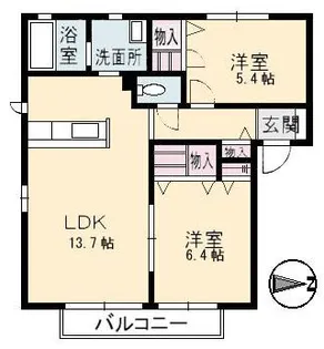グランメゾン渡辺 B棟【203号室】の間取り