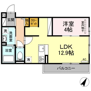 ラフィネ大門【3階】の間取り