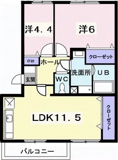 エルディムパディB【2階】の間取り