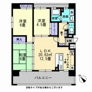 ボヌール新倉敷【4階】の間取り