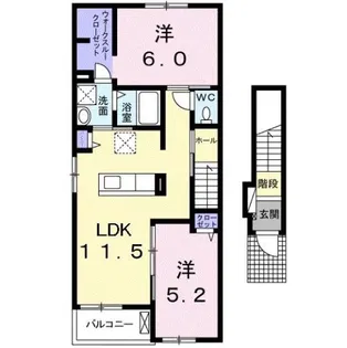 キャッスル D【2階】の間取り