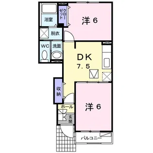 トラスト コート【1階】の間取り