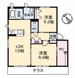 グランマスト茶屋町 A棟【1階】の間取り
