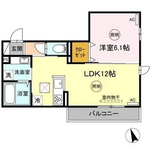 アパッショナート東浜【1階】の間取り