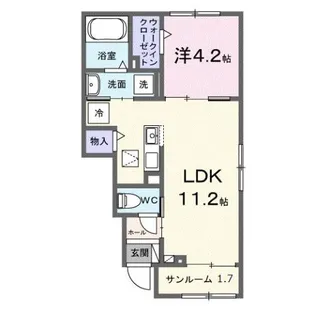 カーサ 福岡 Ⅲ【1階】の間取り