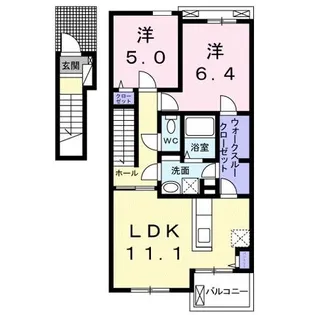 シーサイドビレッジD【2階】の間取り
