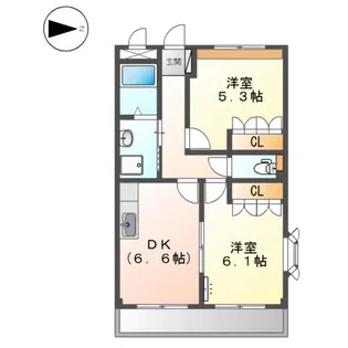 プラッツ・Ⅱ【2階】の間取り
