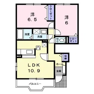 サンリット パレスC【1階】の間取り