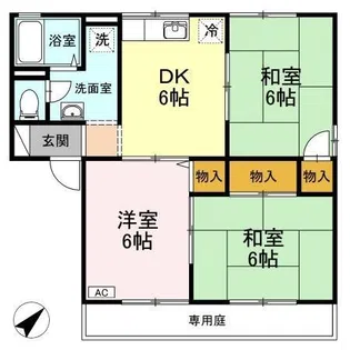 サリネージュ山手 A棟【1階】の間取り