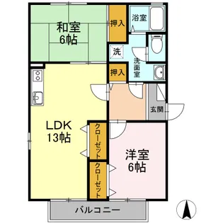 フリーダム平野【1階】の間取り