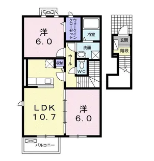 シャルマンジャンⅢA【2階】の間取り
