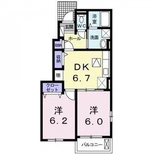 クレアール【1階】の間取り