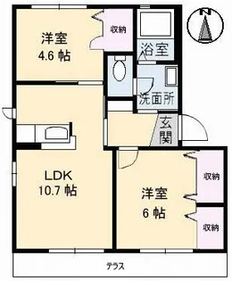 シャン ヴィラージュ【1階】の間取り