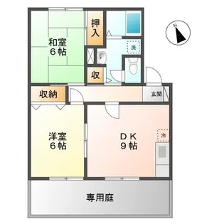 パレス新涯A【102号室号室】の間取り