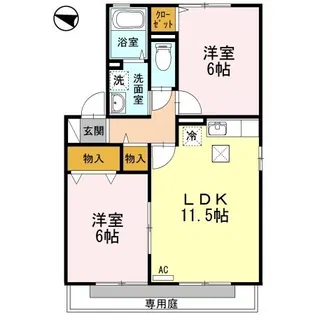 アローネ A棟【1階】の間取り